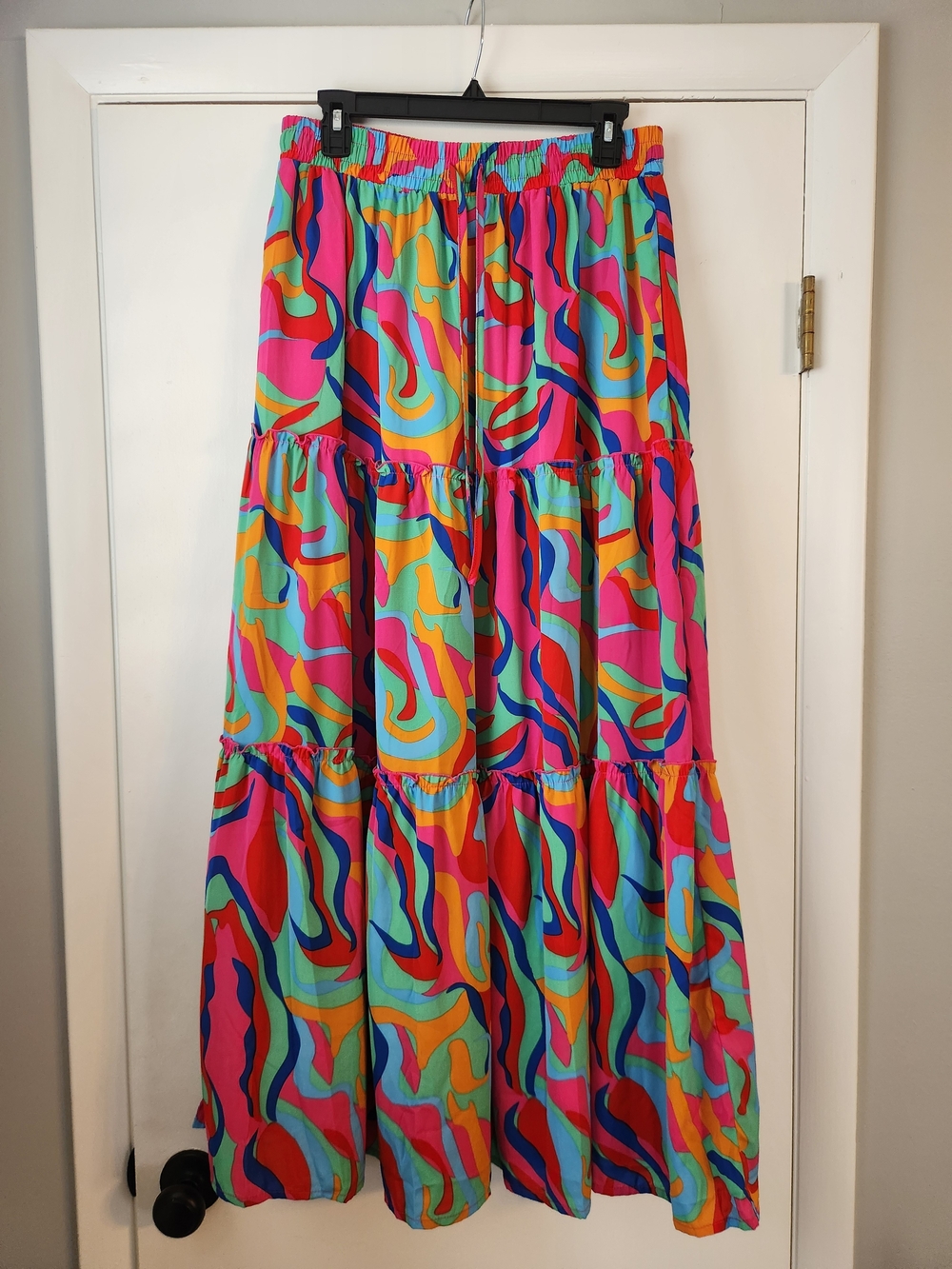 Bright Multi-Color Tiered Maxi Skirt